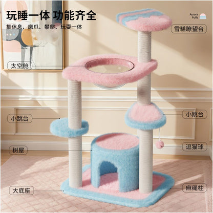 Cat climbing frame for small household units without occupying space cat nest cat frame integrated sisal cat scratch column cat climbing column cat toy image 3