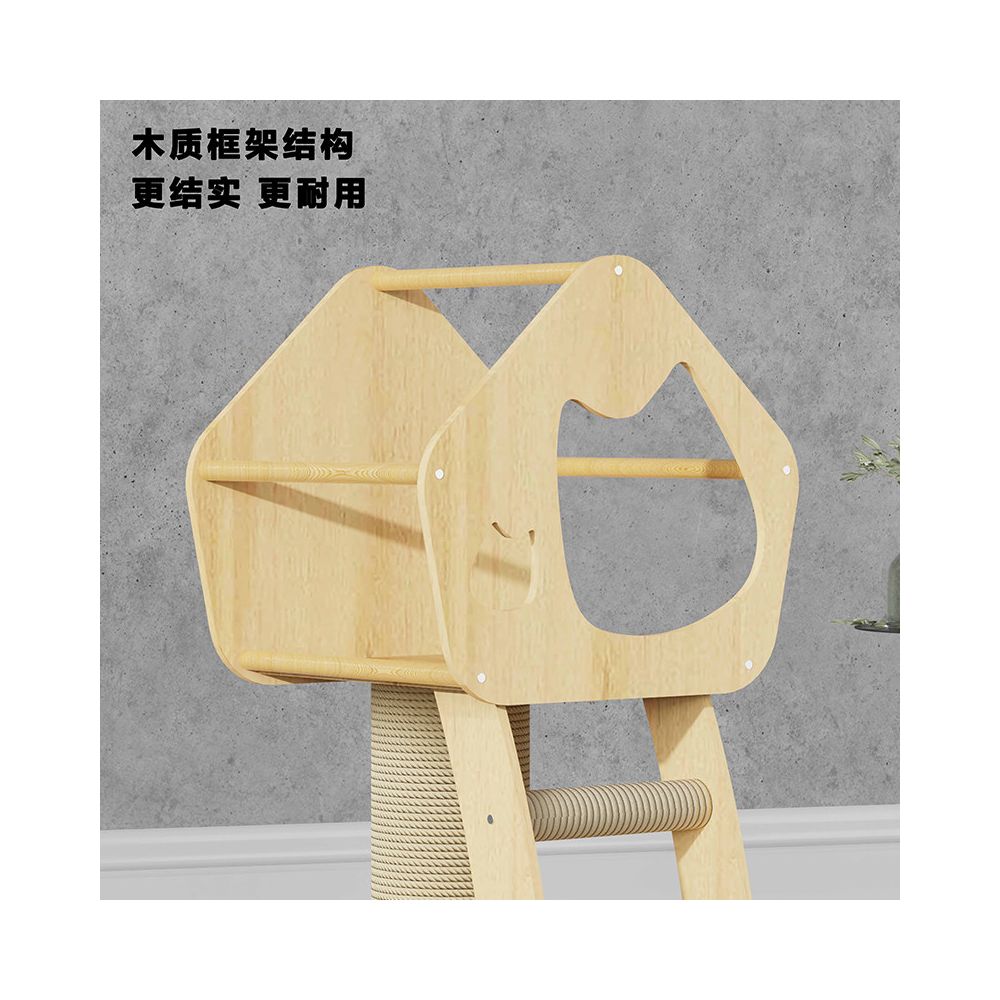 Solid wood treehouse cat climbing frame luxury household cat nest integrated large cat dedicated small apartment cat scratching column cat tree cat frame image 5