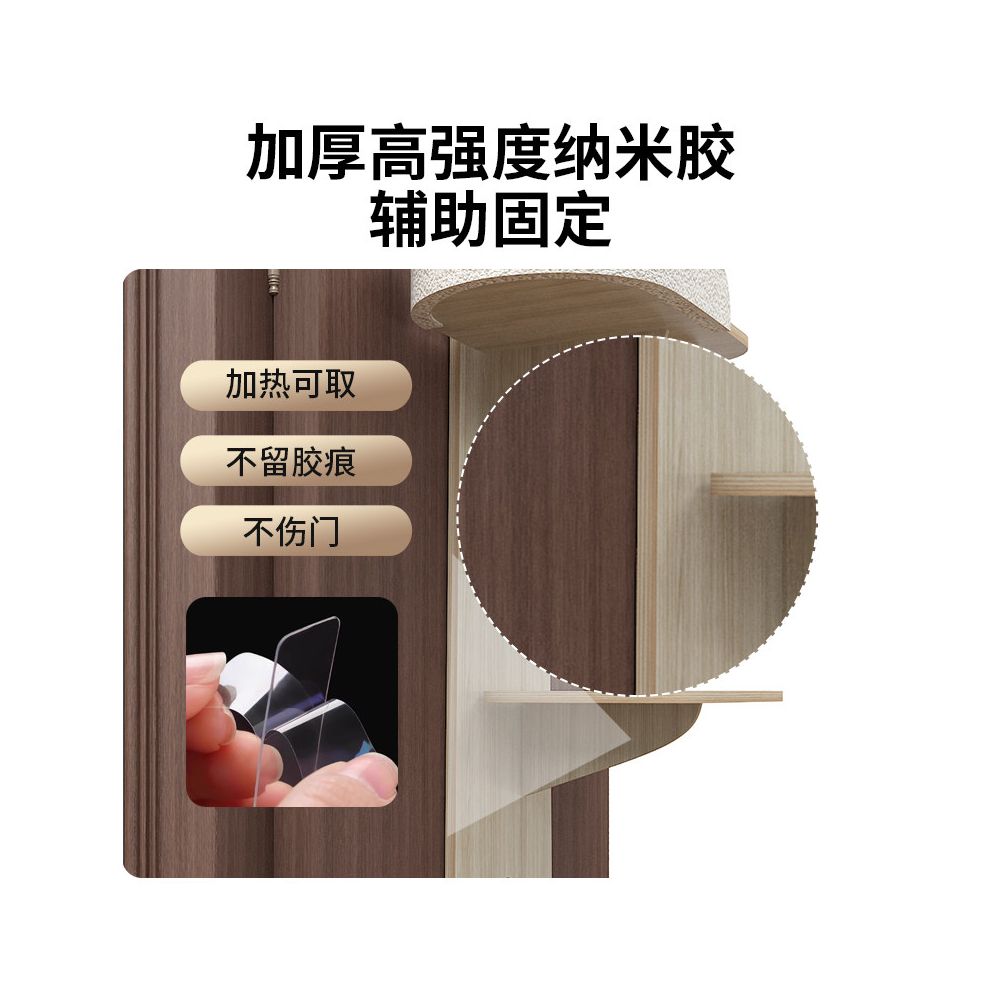掛門式實木貓爬架｜小鹿造型防水不佔地牆掛式加厚貓跳台