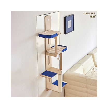 Small house layout with hanging doors cat climbing frame no land occupation cat nest cat tree cat bed cat jumping platform towering roof cat toys image 3