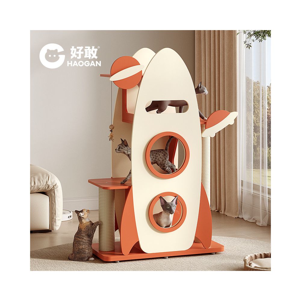 Cat climbing frame cat nest cat tree integrated spacecraft cat frame antibacterial cat scratch board multi cat big cat specialized climbing column cat toy image 1