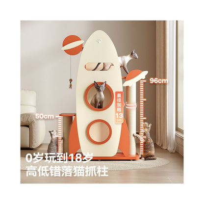 Cat climbing frame cat nest cat tree integrated spacecraft cat frame antibacterial cat scratch board multi cat big cat specialized climbing column cat toy image 3