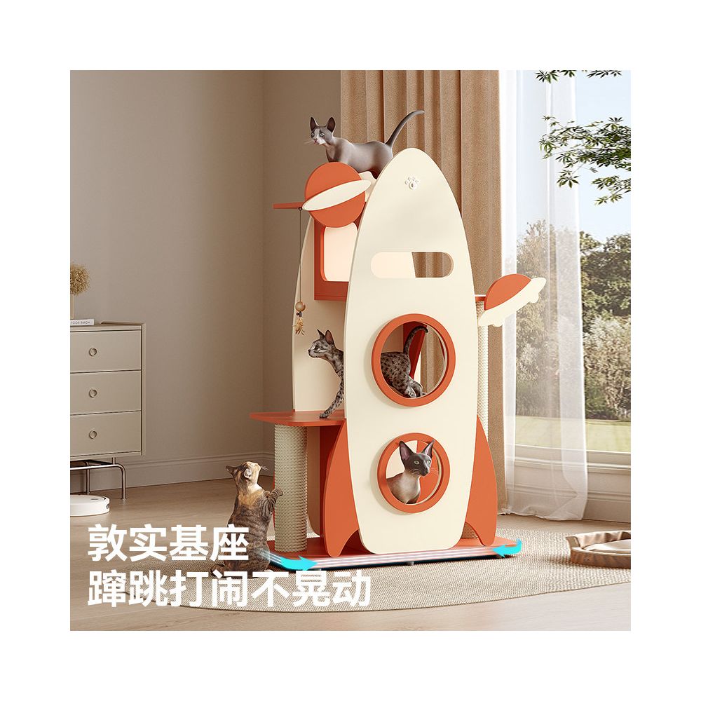 Cat climbing frame cat nest cat tree integrated spacecraft cat frame antibacterial cat scratch board multi cat big cat specialized climbing column cat toy image 4