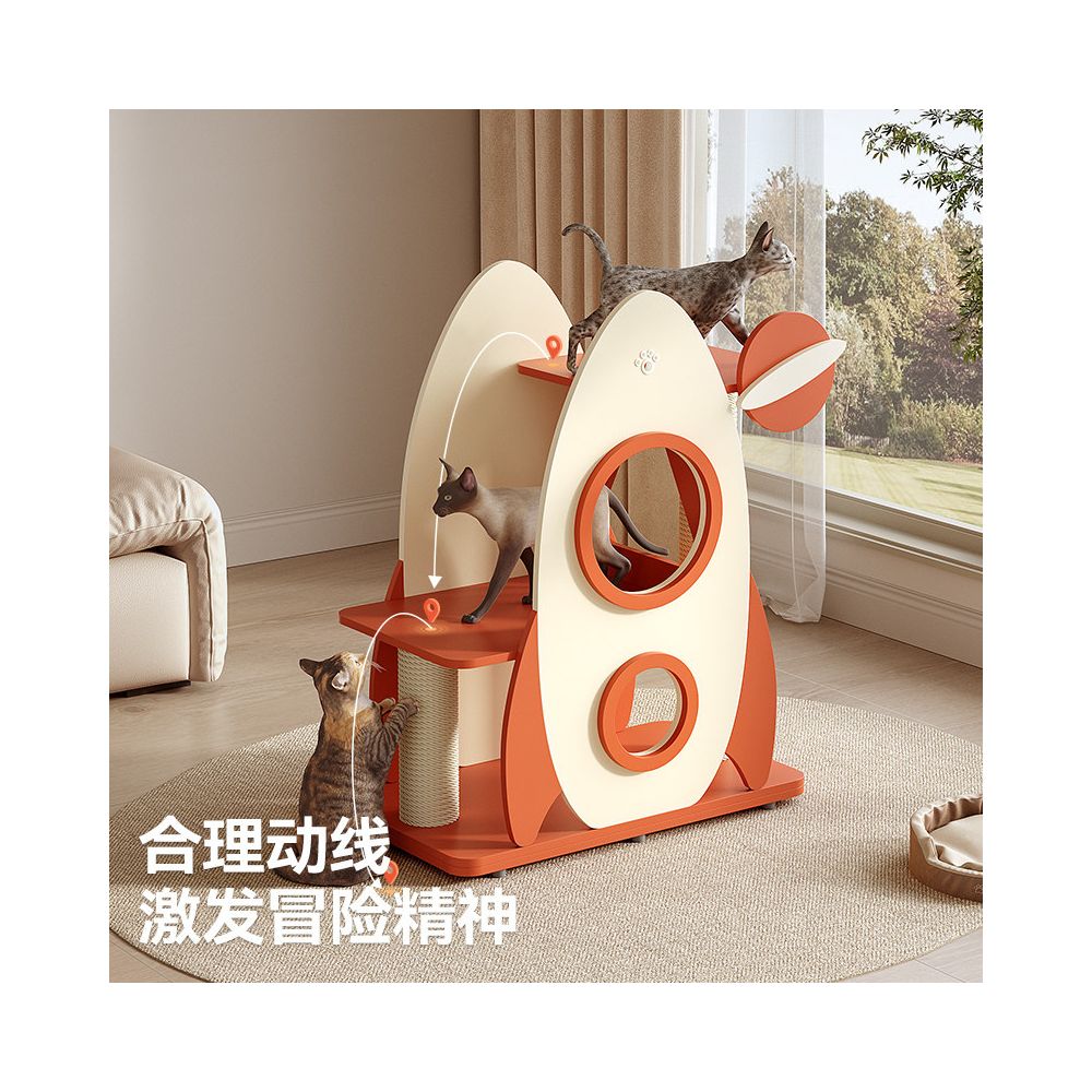 Cat climbing frame cat nest cat tree integrated spacecraft cat frame antibacterial cat scratch board multi cat big cat specialized climbing column cat toy image 5