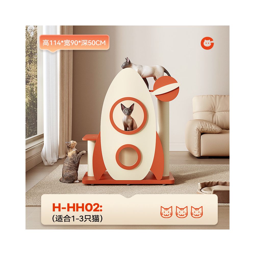 太空艙貓爬架一體式貓窩｜抗菌貓抓板多貓大貓專用抓柱攀爬架玩具