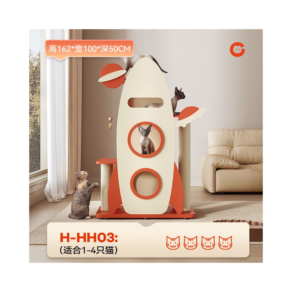 太空艙貓爬架一體式貓窩｜抗菌貓抓板多貓大貓專用抓柱攀爬架玩具