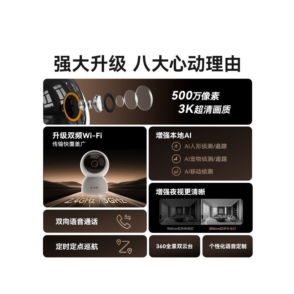 Xiaopai 5 million home intelligent camera ultra clear wireless pet monitor 360 degree panoramic night vision camera head image 5