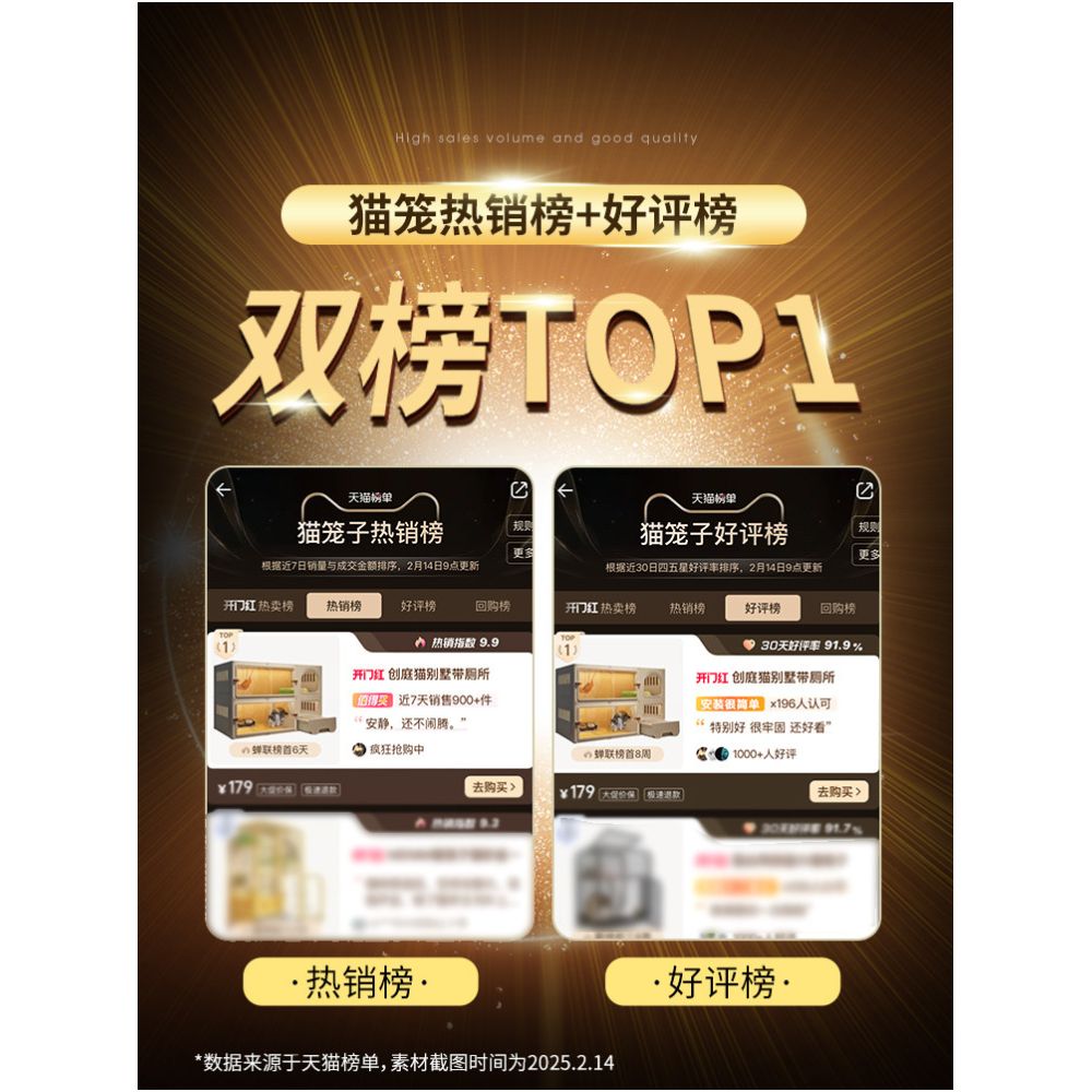 Cat Villa with Toilet Integrated Indoor Home Cat Nest Cat Cage Large Space Cat House Small Cat Cabinet Empty Cage image 1