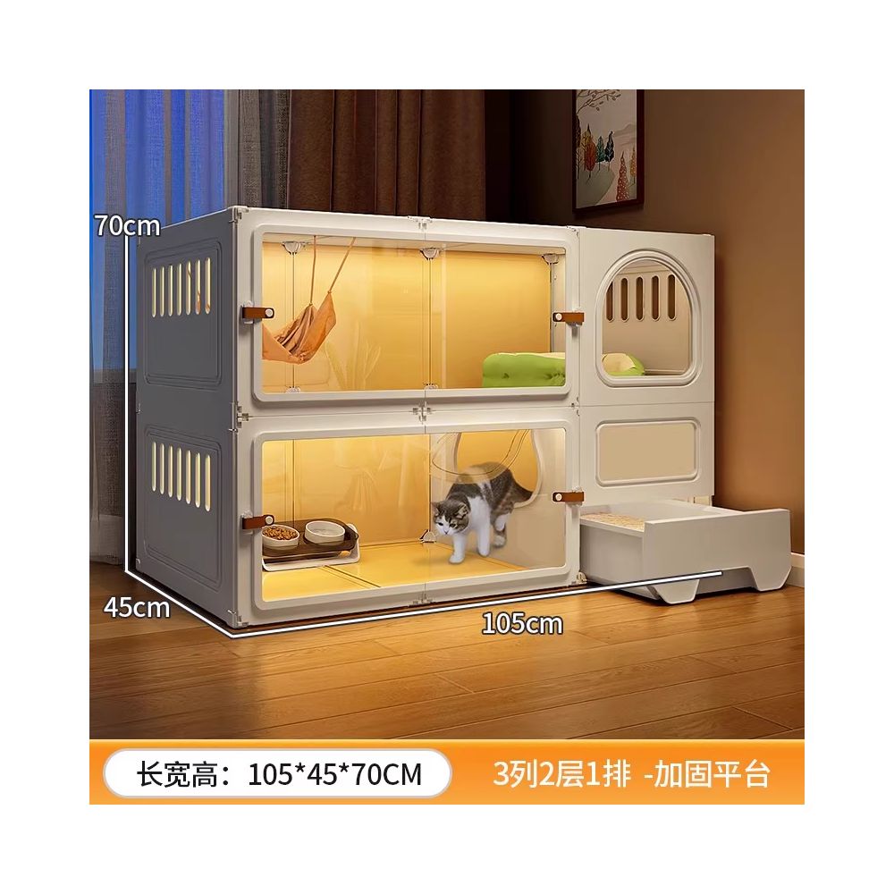 室內家用大空間貓別墅 帶馬桶一體貓屋貓櫃空籠