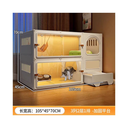 室內家用大空間貓別墅 帶馬桶一體貓屋貓櫃空籠