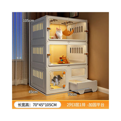 室內家用大空間貓別墅 帶馬桶一體貓屋貓櫃空籠