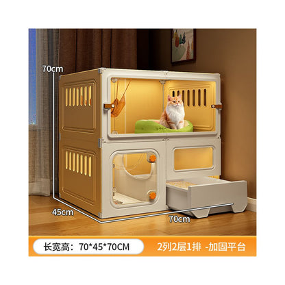 室內家用大空間貓別墅 帶馬桶一體貓屋貓櫃空籠