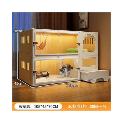 室內家用大空間貓別墅 帶馬桶一體貓屋貓櫃空籠
