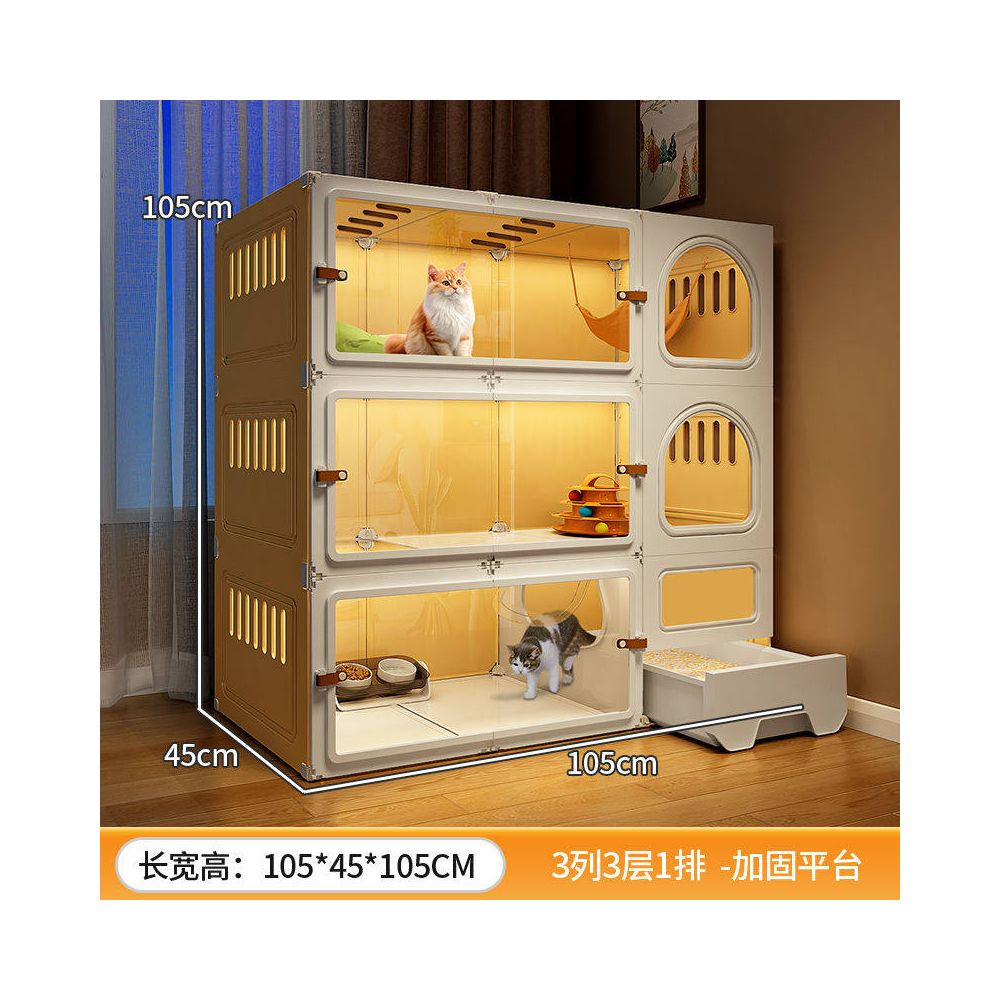 室內家用大空間貓別墅 帶馬桶一體貓屋貓櫃空籠