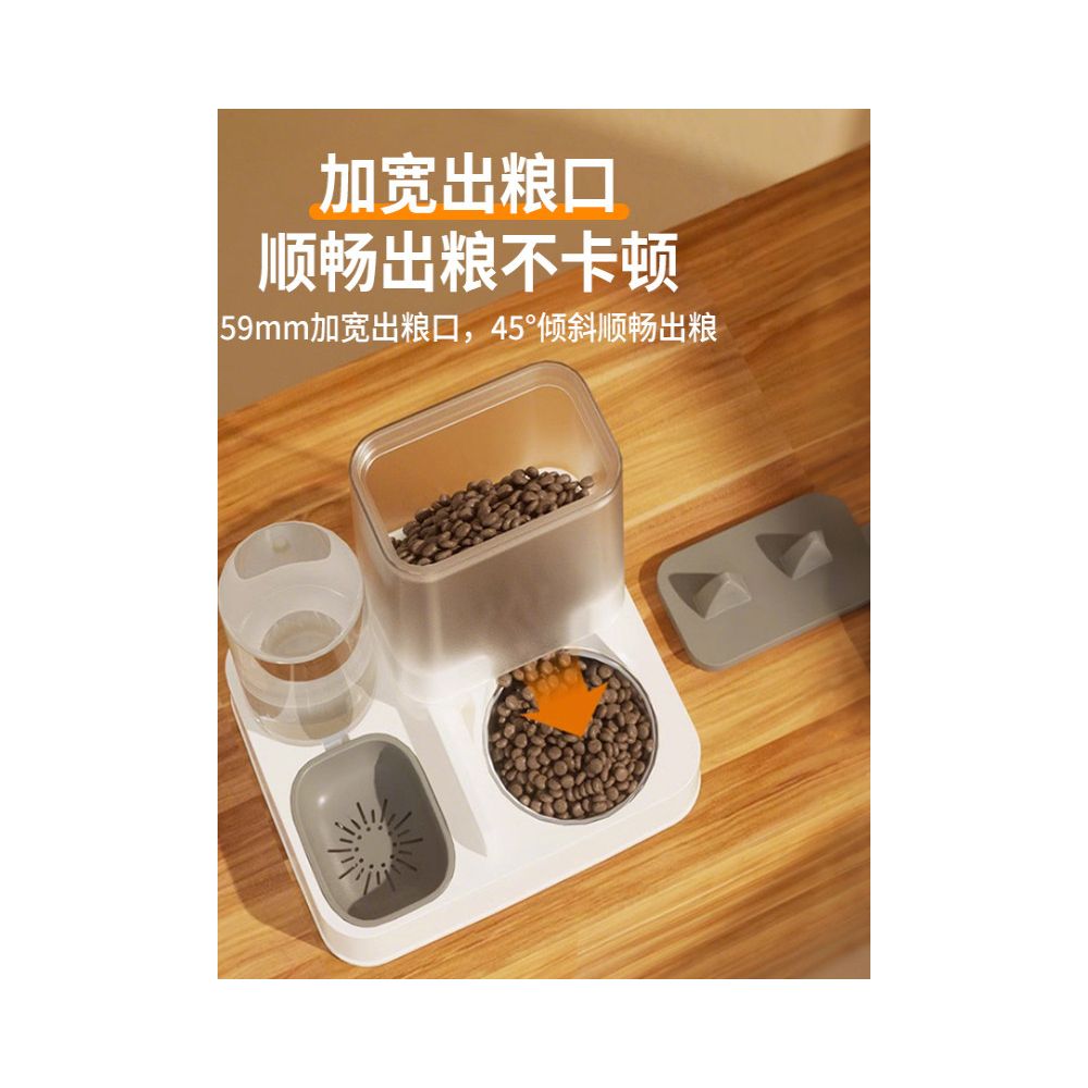 Cat bowl dog bowl stainless steel cat food bowl cat food automatic feeder integrated drinking and feeding system cat bowl pet double bowl image 1