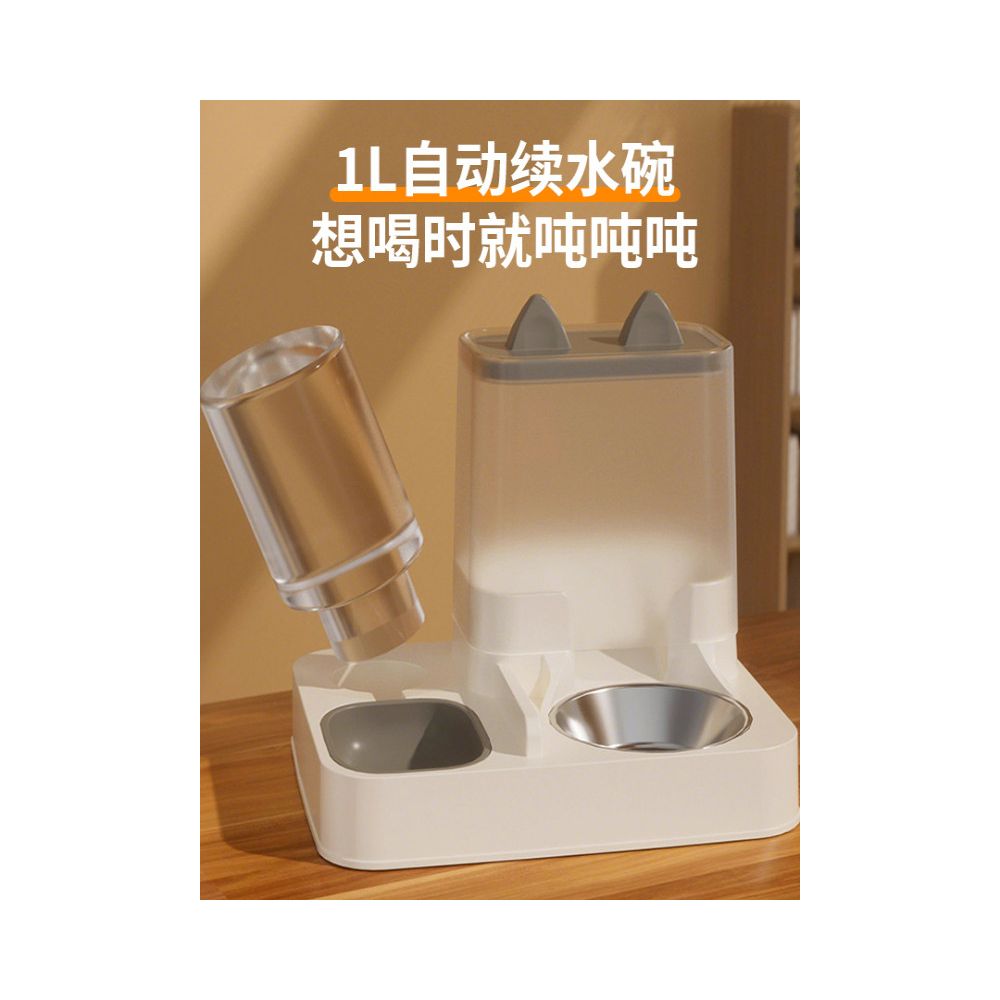 Cat bowl dog bowl stainless steel cat food bowl cat food automatic feeder integrated drinking and feeding system cat bowl pet double bowl image 3