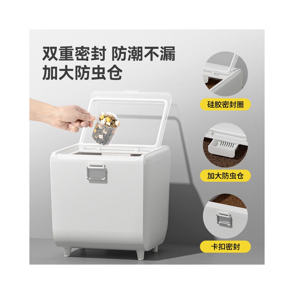 Cat food storage bucket dog food sealed bucket moisture proof and fresh keeping large capacity pet storage bucket sealed can vacuum storage box image 1