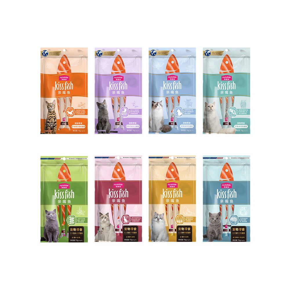 Maifudi cat snacks cat strips interactive cat grass carp oil salmon nutrition no additives canned cat strips image 4