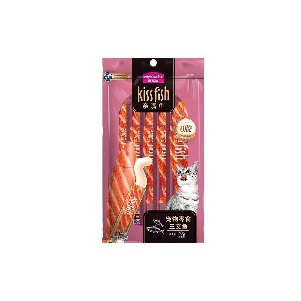 【麥富迪 Maifudi】罐裝營養貓條｜貓草＋魚油鮭魚肉泥，無添加互動貓零食（化毛美毛雙效）