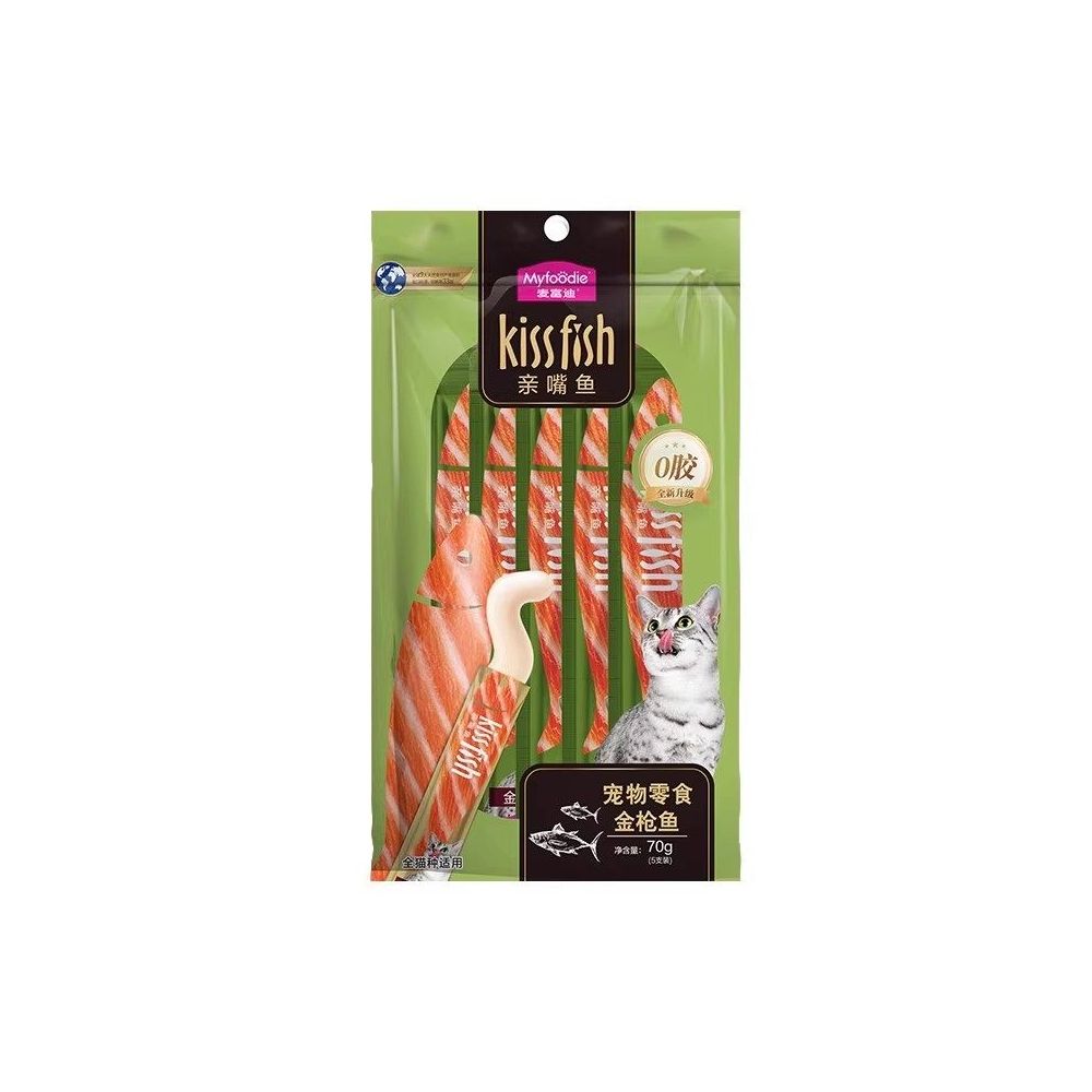 【麥富迪 Maifudi】罐裝營養貓條｜貓草＋魚油鮭魚肉泥，無添加互動貓零食（化毛美毛雙效）