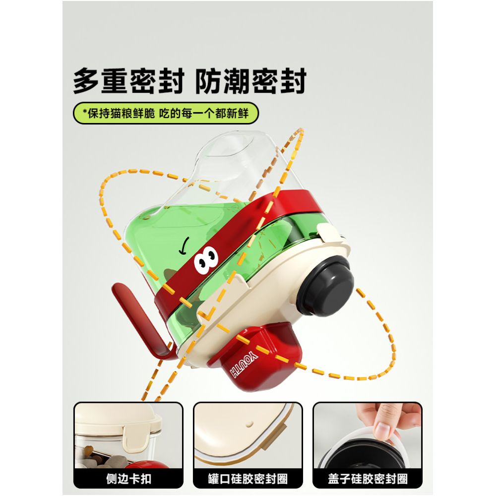 Baoxuan Cat Food Storage Bucket Dog Food Storage Bucket Household Moisture proof Sealed Box Pet Food Sealed Can Storage Box image 1