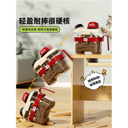 Baoxuan Cat Food Storage Bucket Dog Food Storage Bucket Household Moisture proof Sealed Box Pet Food Sealed Can Storage Box image 4