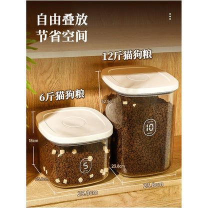 Cat food storage bucket dog food sealed bucket cat pet food storage bucket sealed storage container household food box image 3