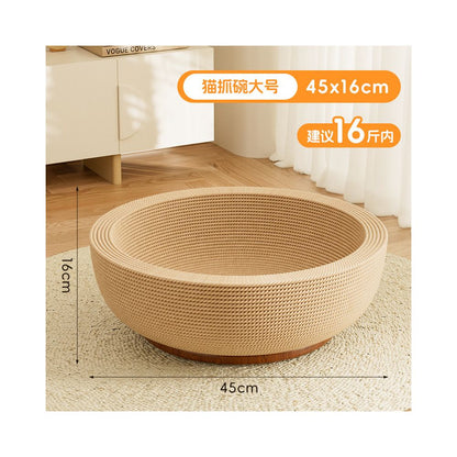 【派泰乐】劍麻窩爪一體貓抓板貓窩｜加厚耐磨不掉屑，碗型貓抓盆、圓形貓爪板，多功能休閒貓咪磨爪玩具