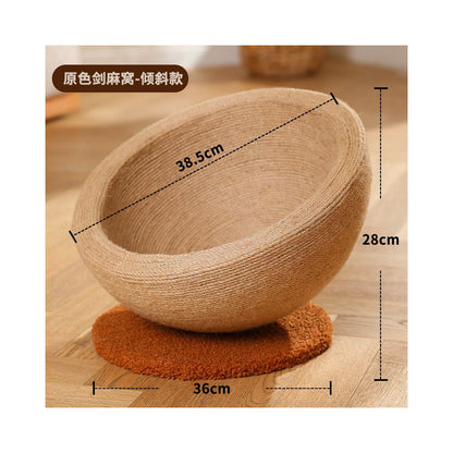 【派泰乐】劍麻窩爪一體貓抓板貓窩｜加厚耐磨不掉屑，碗型貓抓盆、圓形貓爪板，多功能休閒貓咪磨爪玩具
