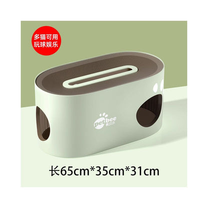 【Peibeile 佩貝樂】足球場貓抓板貓窩｜大尺寸窩爪一體，加厚耐磨不掉屑瓦楞紙，多功能貓咪磨爪玩具