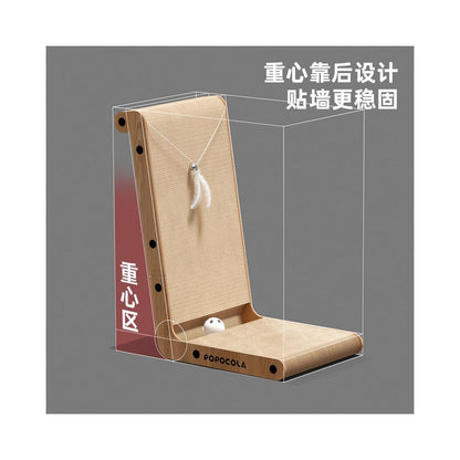 POPO vertical L shaped cat scratching board wear resistant and non shedding cat scratching device three dimensional wall leaning toy cat scratching board image 3