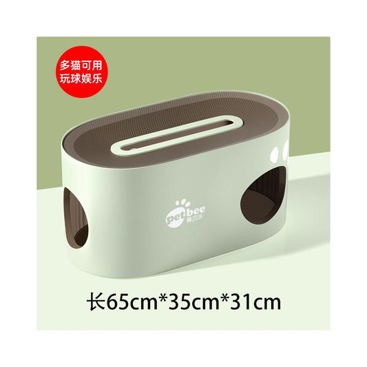 【Peibeile 佩貝樂】雙層貓抓板貓窩｜大尺寸窩爪一體，加厚耐磨不掉屑瓦楞紙，多貓家庭、上下層休閒磨爪玩具