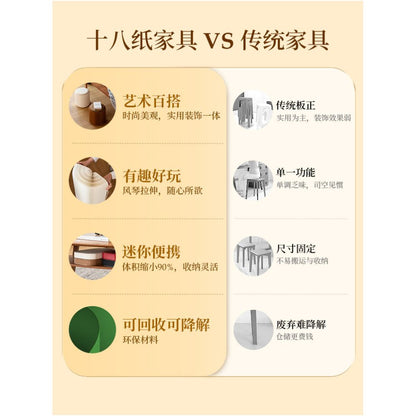 Eighteen paper folding cat tunnel stool pet cat channel toy creative shoe changing kraft paper coffee table stool sofa stool image 3