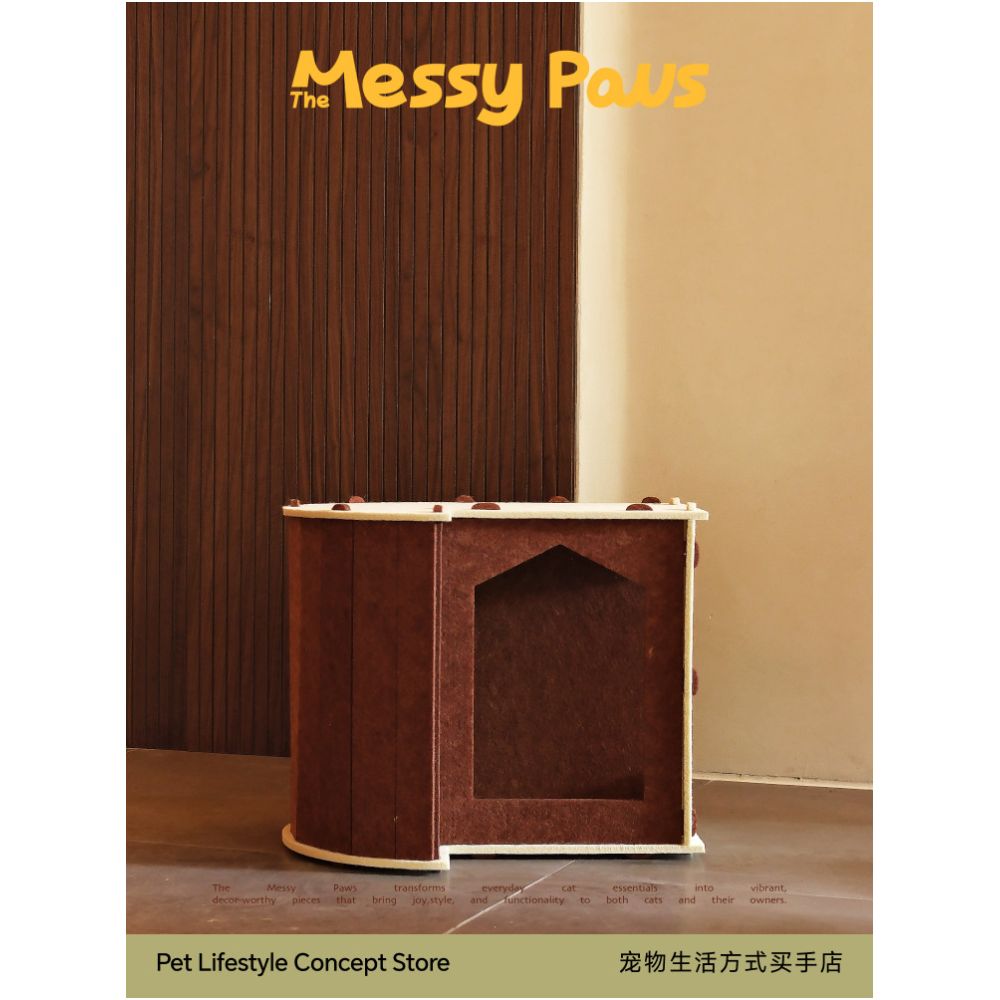 New Product Color blocked Felt Tunnel Cat Nest Four Seasons Universal Removable Portable Storage Pet Nest Cat Scratch Board Corner image 2