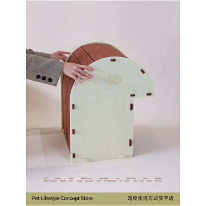 New Product Color blocked Felt Tunnel Cat Nest Four Seasons Universal Removable Portable Storage Pet Nest Cat Scratch Board Corner image 4