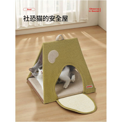 PetstarFolding Play Sleephouse Cat Nest Four Seasons Universal Semi Closed Cat Scratch Pad Tunnel Kitten Toy image 2