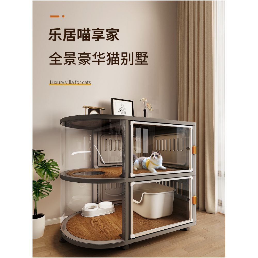 Cat Villa Home Indoor Cat Cabinet Cat House New Cat Cage Cat Nest Four Seasons Universal One Room One Living Room One Bathroom image 0