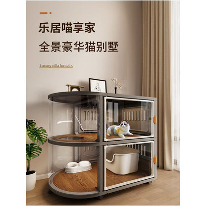 Cat Villa Home Indoor Cat Cabinet Cat House New Cat Cage Cat Nest Four Seasons Universal One Room One Living Room One Bathroom image 0