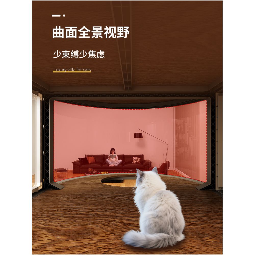 Cat Villa Home Indoor Cat Cabinet Cat House New Cat Cage Cat Nest Four Seasons Universal One Room One Living Room One Bathroom image 3