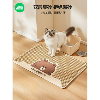 Extra Large Cat Litter Mat Splash Proof Double Layer Filter Leak Proof Prevents Cats from Being Taken Out of the Litter Box Cat Supplies image 1