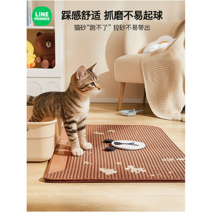 Extra Large Cat Litter Mat Splash Proof Double Layer Filter Leak Proof Prevents Cats from Being Taken Out of the Litter Box Cat Supplies image 2