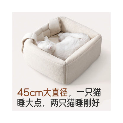 Pure Sleep Square Woven Cat Bed All Season Universal Spring and Summer Mattress Enclosed Small Dog Pet Bed image 3