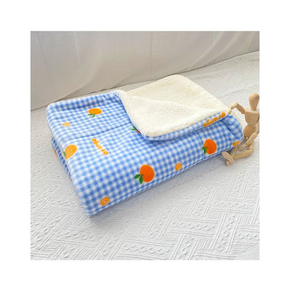 【冬日加厚】寵物珊瑚絨小被子｜貓咪保暖毛毯，柔軟親膚幼犬睡墊，冬日防寒貓墊隨身毯，耐洗不掉毛寵物保暖墊