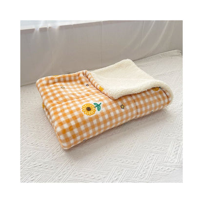 【冬日加厚】寵物珊瑚絨小被子｜貓咪保暖毛毯，柔軟親膚幼犬睡墊，冬日防寒貓墊隨身毯，耐洗不掉毛寵物保暖墊