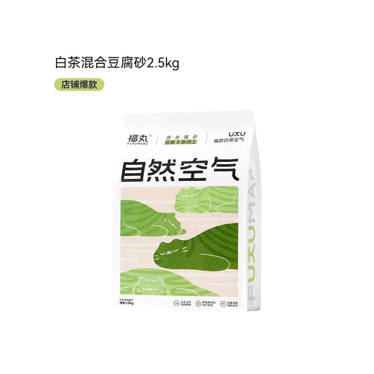 【福丸 Fukumaru】白茶香混合貓砂 20kg (大容量箱購)｜強效除臭低粉塵，豆腐砂加膨潤土二合一，秒速結團不黏底，全台免運多貓家庭首選