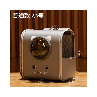 【日系工藝】進口寵物全景太空艙背包｜冬季加厚保暖大容量貓包，超透氣大空間犬貓外出籠，專業級手提/後背兩用航空箱，日系美學外出防護包