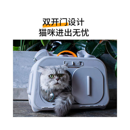 Pai Pai Cat Bag Portable Space Cabin Pet Backpack Portable Aircase Large Capacity Shoulder Bag Cat image 1