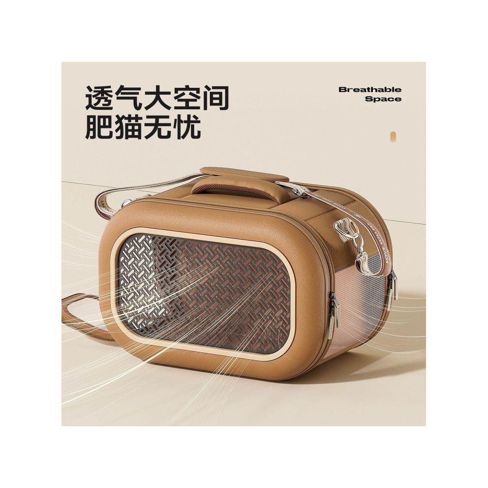 Cat bag for outdoor use portable cat case single shoulder crossbody pet suitcase waterproof breathable large capacity outdoor aviation case image 1