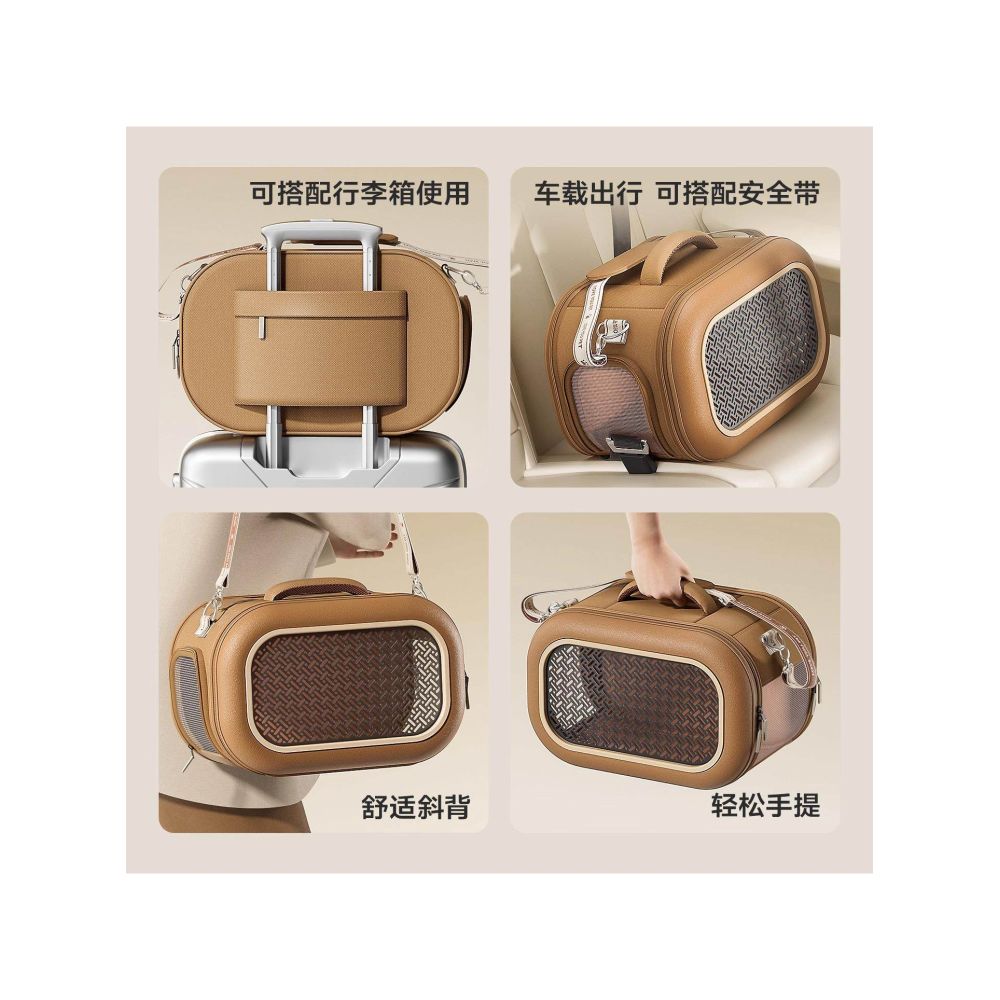 Cat bag for outdoor use portable cat case single shoulder crossbody pet suitcase waterproof breathable large capacity outdoor aviation case image 3