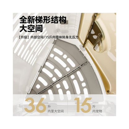 Patent folding aviation cat cage portable pet outdoor box beige green white gray portable cat box image 3